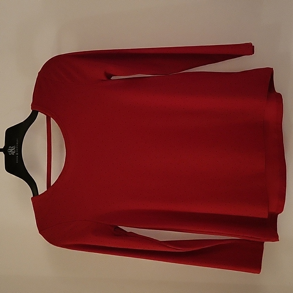 Wonder Nation Girl's Long Sleeve Shirt (Sz M 7-8) Red w/Black Dots